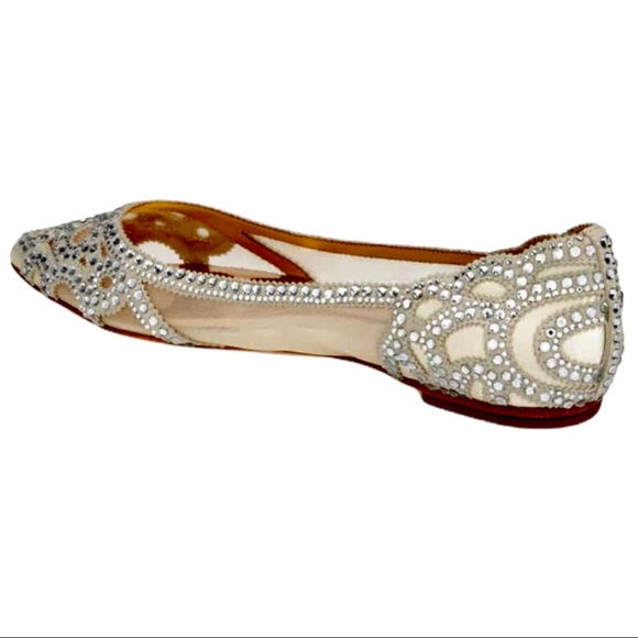 New Badgley Mischka BHLDN Gigi 6.5, 7.5, 11 Rhinestone Satin Wedding Formal - Picture 4 of 12